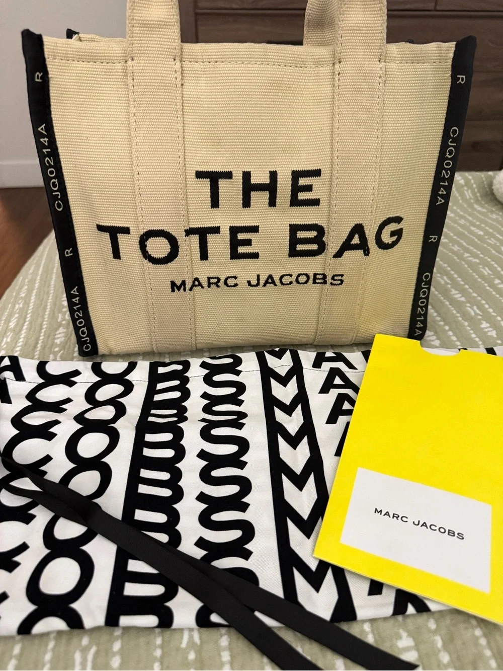 Marc Jacobs Beige Canvas 'The Tote Bag' with Black Accents